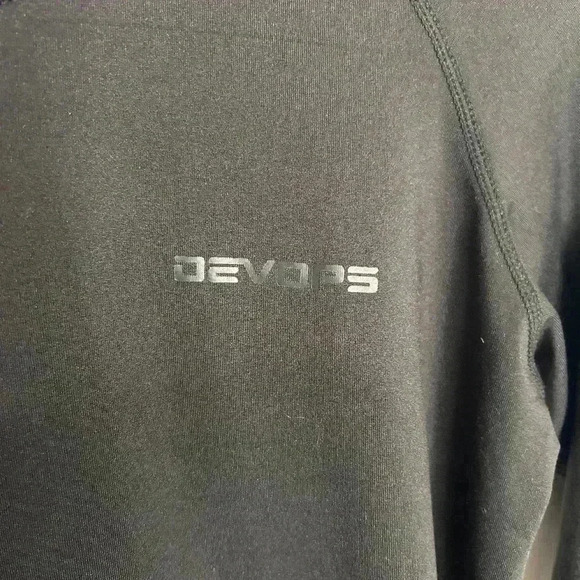 BNWOT Devops Soft Black Long sleeved Sports Shirt Size  Small - Picture 2 of 7